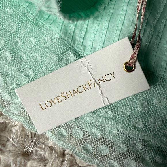 LoveShackFancy Green Bubble Mini Skirt Pleated Resort Wear - Picture 2 of 3